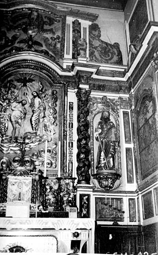 Maître-autel et son retable, partie latérale sud avec la statue de saint Paul