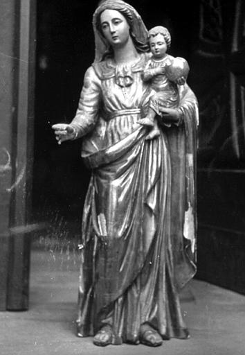 Statue en bois de la Vierge à l'Enfant