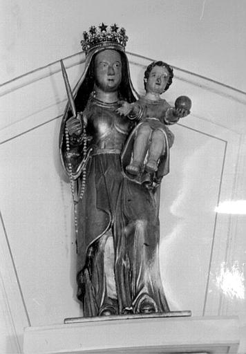 Statue en bois de la Vierge à l'Enfant
