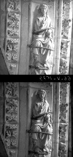 Christ bénissant, archivoltes côté sud du portail central de la façade ouest, 8ème figure du rouleau E