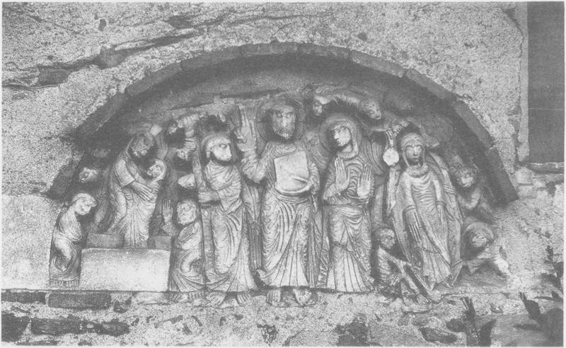 tympan : la Résurrection, l'Assomption de la Vierge, Christ en majesté (le), vue générale