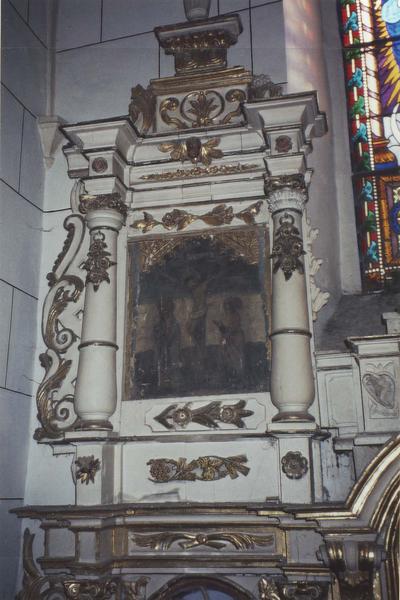 Autel et retable de saint Sébastien, 3 gradins, 2 tableaux