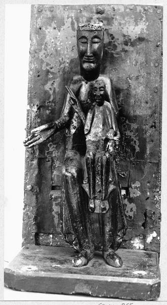 statue (figure vêtue) dite la Vierge noire : Vierge à l'enfant assise