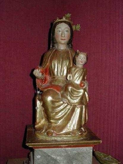 statue (statuette) : Vierge à l'enfant assise