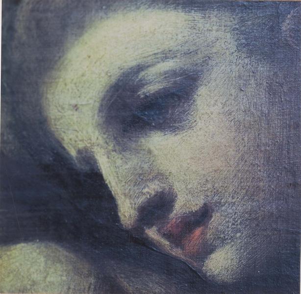 tableau : la présentation de l'enfant Jésus à saint Antoine de Padoue, détail du visage du saint