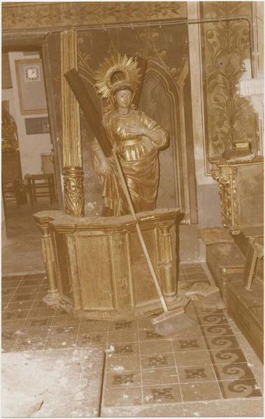 retable du maître-autel, statue : sainte non identifiée, vue générale