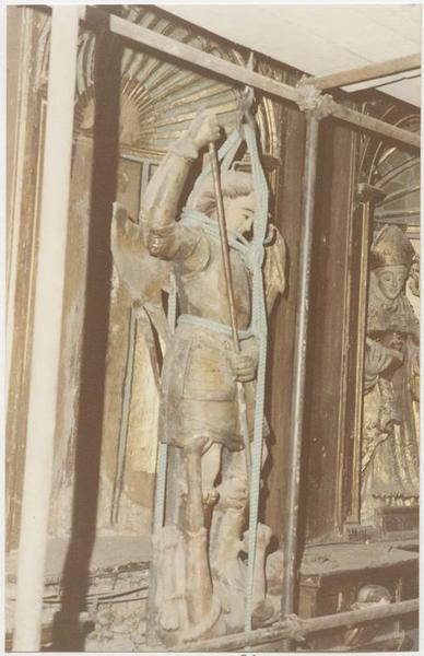 retable du maître-autel, statue : saint Michel, vue générale