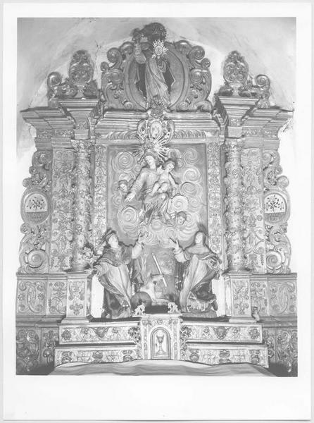 retable, statue du Rosaire : Vierge à l'Enfant, vue générale