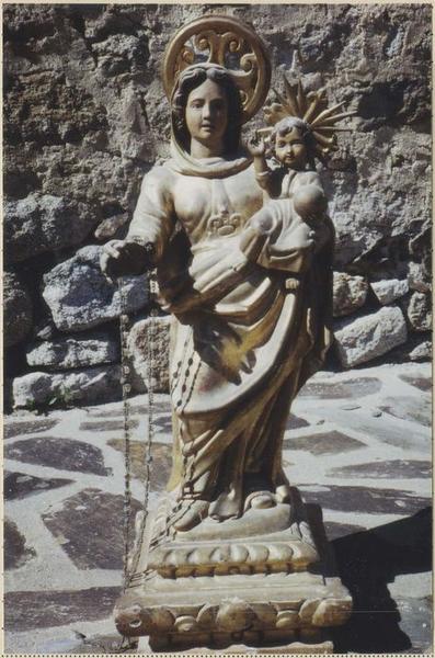 statue : Vierge à l'Enfant au Rosaire dite Caderita del Roser, vue générale
