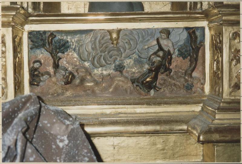 retable du Rosaire, bas-relief, Jésus au mont des oliviers, détail