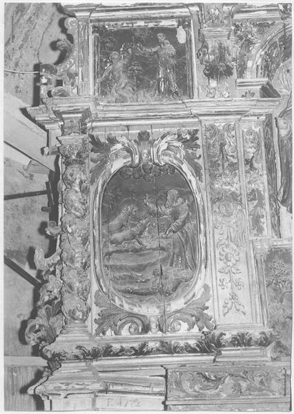 bas relief :  ensevelissement de Saint Paul, ermite, par Saint Antoine, avec l'aide de deux lions, détail - © Ministère de la Culture (France), Médiathèque du patrimoine et de la photographie, diffusion RMN-GP