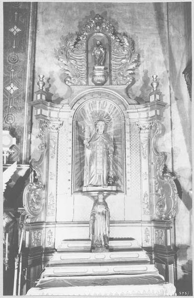 retable de saint Antoine ermite, gradins d'autel, statues : saint Antoine ermite, vue générale - © Ministère de la Culture (France), Médiathèque du patrimoine et de la photographie, diffusion RMN-GP