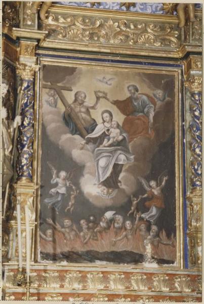 tableau : Couronnement de la Vierge avec les âmes du Purgatoire, vue générale