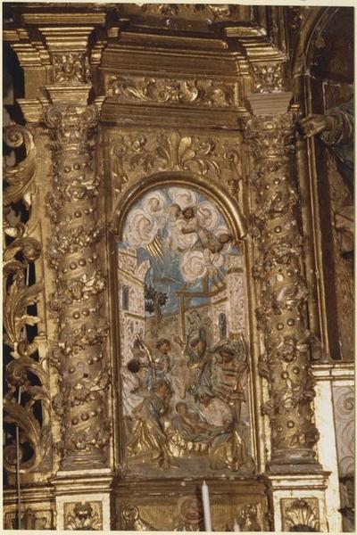 retable du Rosaire, bas-relief : adoration des mages, détail