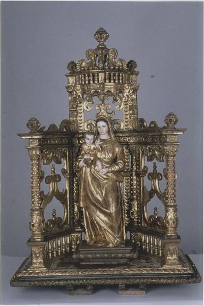 chaise et dais de procession dite Caderita, statue : Vierge à l'Enfant, vue générale