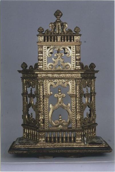 chaise et dais de procession dite Caderita, vue générale de dos