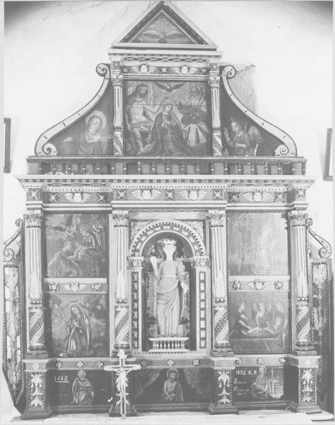 retable de la Vierge, tableaux, statue : sainte, vue générale