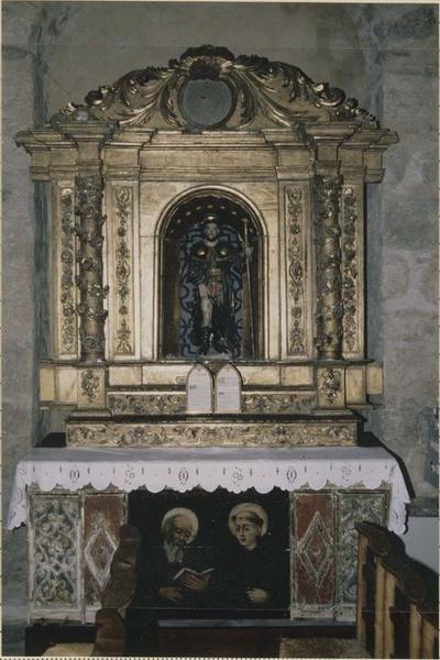 retable de saint Roch, devant d'autel représentant saint Antoine Abbé et saint Nazaire, vue générale