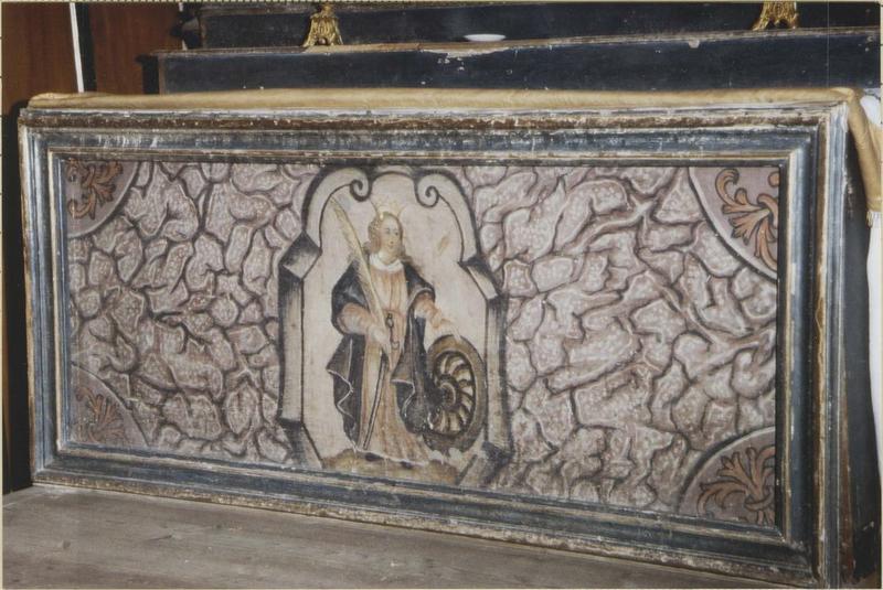 antependium, revers, sainte Catherine d'Alexandrie, vue générale