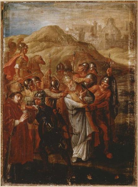 tableau : pape conduit au martyre (un), vue générale