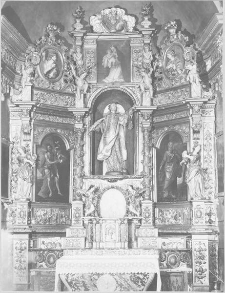 retable, gradin d'autel, tableaux, statues du maître-autel dédié à saint Laurent, vue générale - © Ministère de la Culture (France), Médiathèque du patrimoine et de la photographie, diffusion RMN-GP