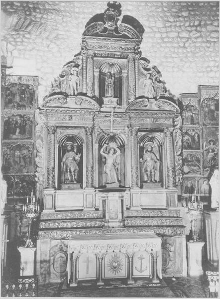 retable, gradins d'autel, statues du maître-autel, dédié à saint Martin, vue générale