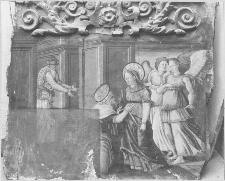 retable, détail, tableau : la Visitation