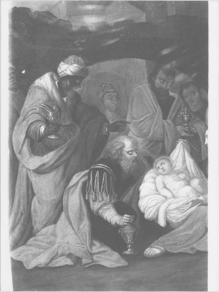 tableau : l'Adoration des Mages, vue partielle - © Ministère de la Culture (France), Médiathèque du patrimoine et de la photographie, diffusion RMN-GP
