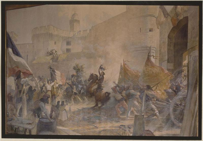 Tableau : Cassanues annonçant la Victoire de Peyrestortes en 1793