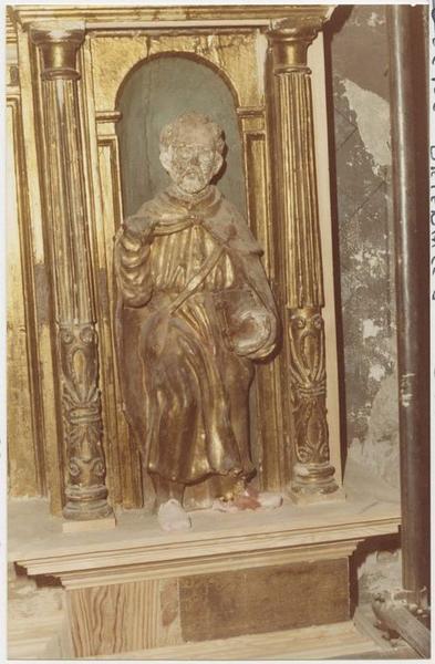 retable du maître-autel, statue : saint Jacques, vue générale