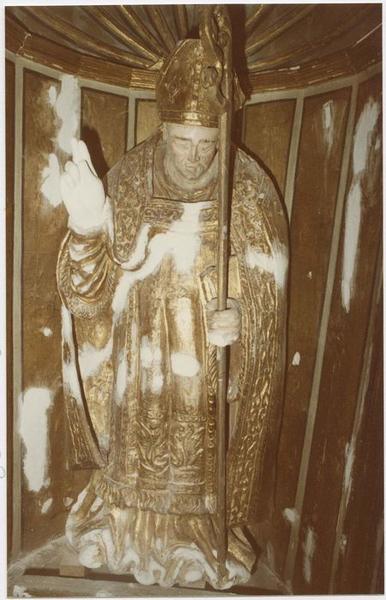 retable du maître-autel, statue : saint Flamidien, vue générale