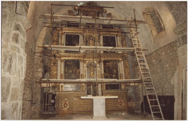 retable du maître-autel, tableaux : vie de saint Génie (la), vue générale