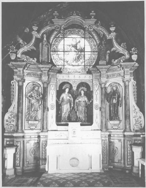 retable de saint Assiscle et de sainte Victoire, statues, vue générale