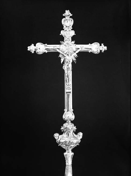 Croix processionnelle en vermeil, le Christ, avers