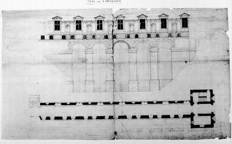 Plan et élévation de la façade