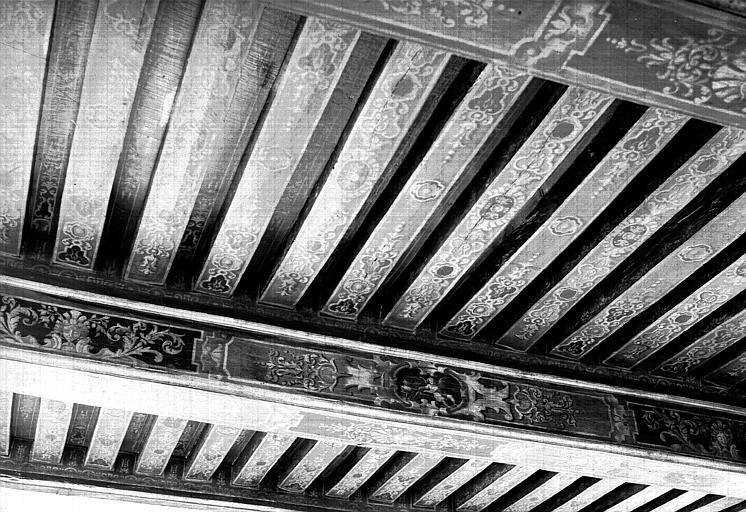 Plafond peint du salon et de la salle à manger, escalier A, 2ème étage