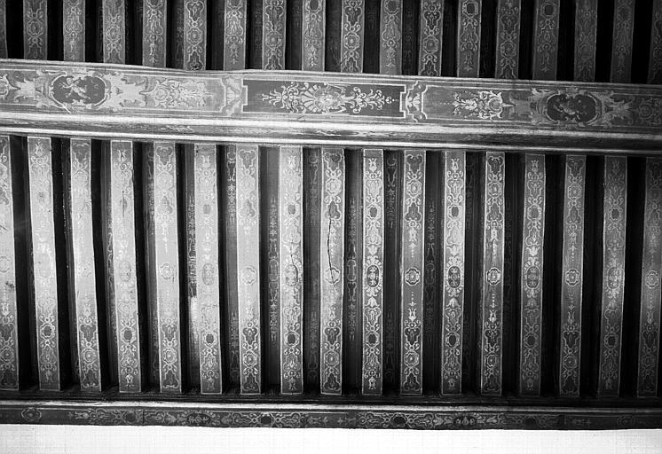 Plafond peint du salon et de la salle à manger, escalier A, 2ème étage