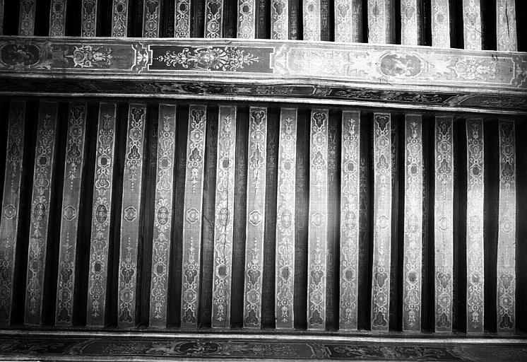 Plafond peint du salon et de la salle à manger, escalier A, 2ème étage