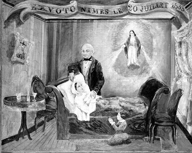 Peinture, ex-voto 61 : Guérison d'une épouse, Nîmes, le 20 juillet 1833