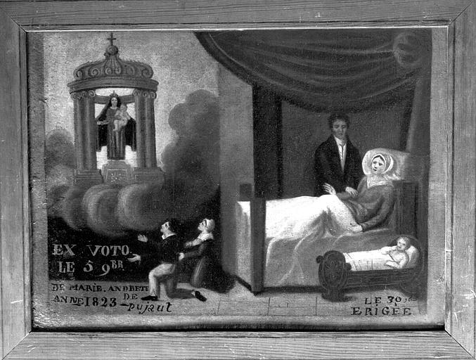 Peinture, ex-voto 41 : du 5 novembre 1823 de Marie-Andrette de Pujaut et d'Erigée, le 30 novembre