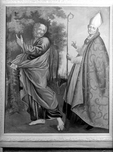 Saint Pierre et un évêque, peinture sur toile