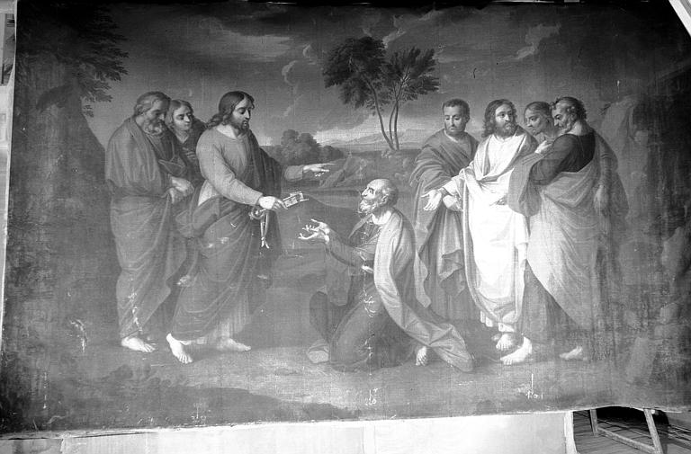 Jésus remettant les clés à saint Pierre, peinture sur toile