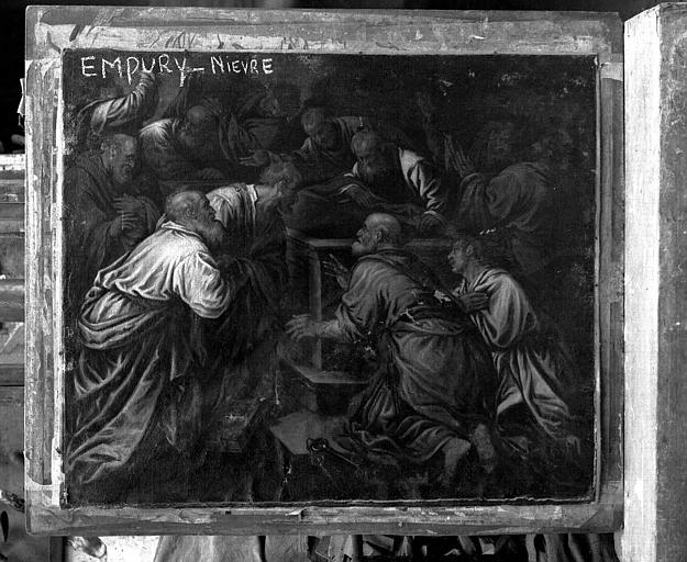 Les apôtres au tombeau de la Vierge, peinture sur toile