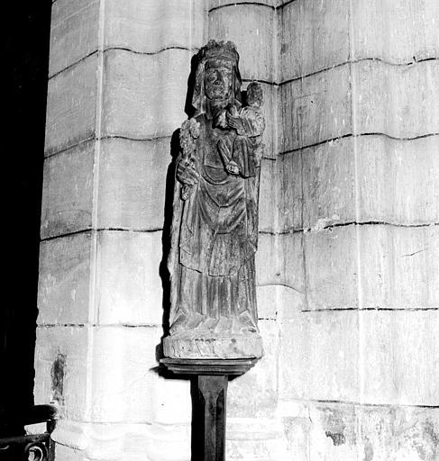 Statue en bois de la Vierge à l'Enfant, art populaire