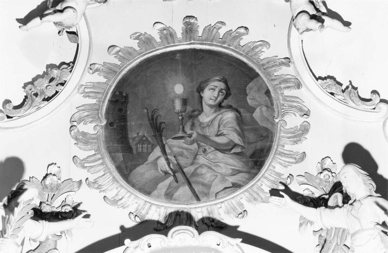 retable, tableau : Sainte Barbe (détail)