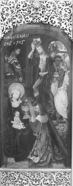 retable (triptyque, volets ouverts) : du Jugement dernier, Adoration des Mages