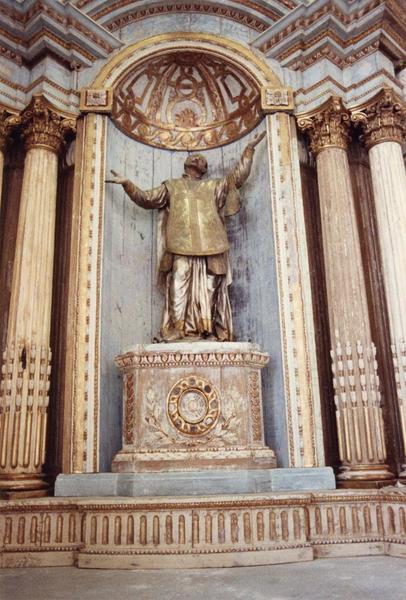 autel, retable, statue : saint Ignace de Loyola (vue de la partie centrale)