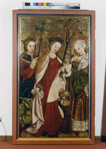 volet de polyptyque : Sainte Marguerite, sainte Dorothée et sainte Claire