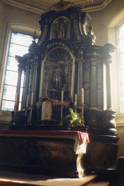 Autel, retable, tabernacle, statue : saint Jean-Baptiste (maître-autel)