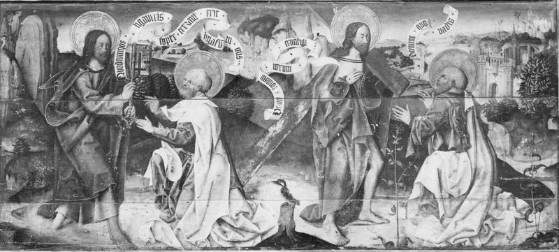 Tableau : les deux rencontres du Christ et de saint Pierre et saint Paul